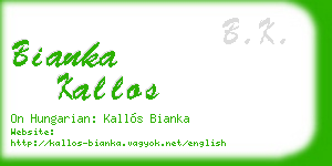 bianka kallos business card